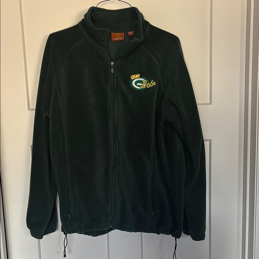 Green Bay Packer Fleece Zipper Jacket with Embroidered Logo